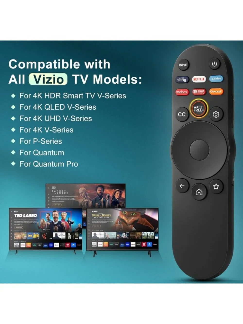 Universal Remote Control for Vizio Smart TV - Compatible with 4K UHD & Smartcast